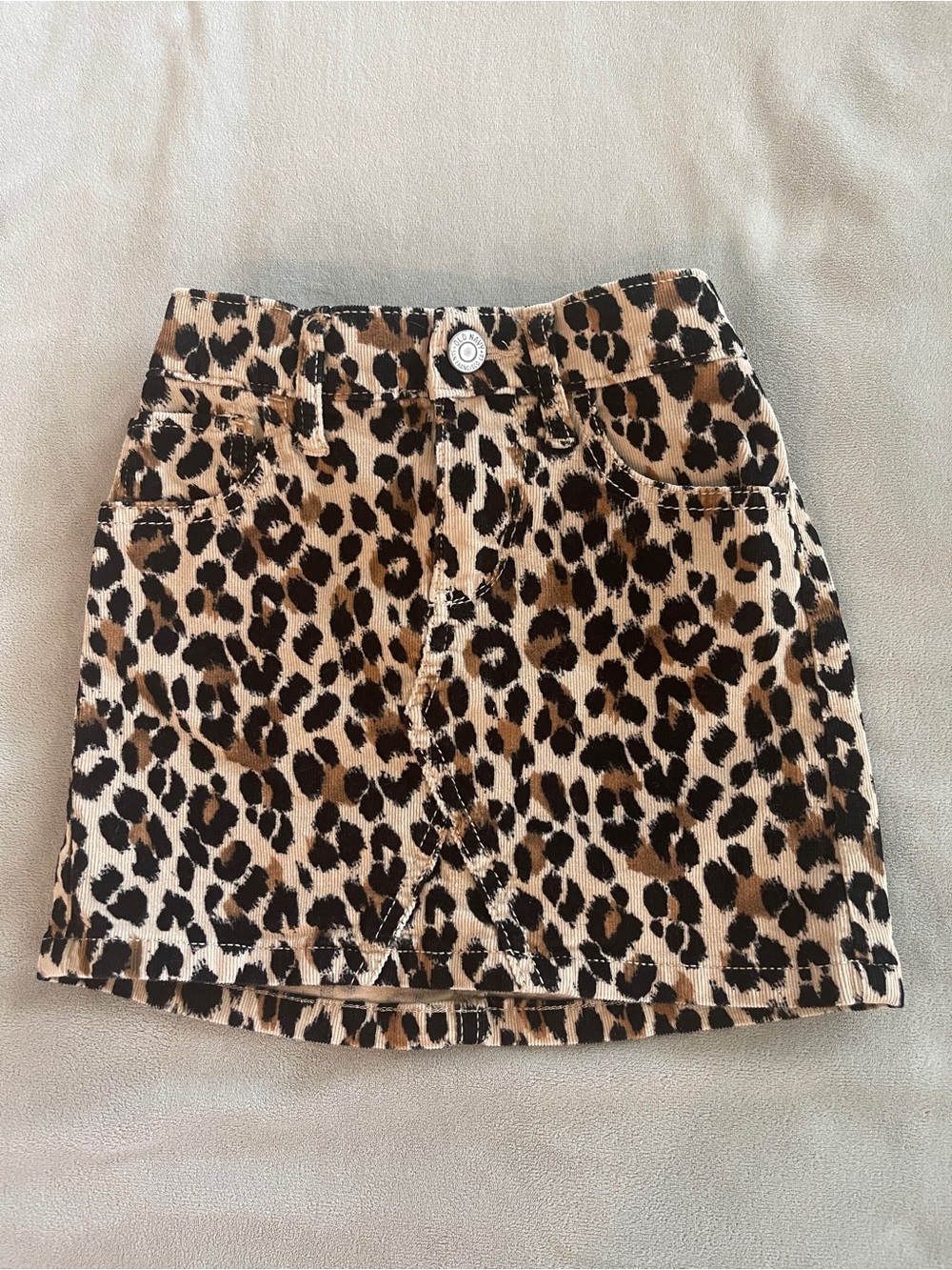 Girls Old Navy Leopard Print Mini Skirt - Tan & Black